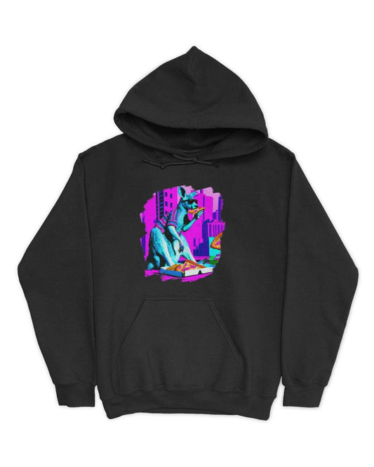 Kangaroo Eating Pizza Funny Cool Kangaroo Pizza T-Shirt (1)