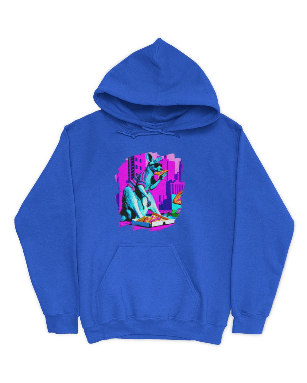 Kangaroo Eating Pizza Funny Cool Kangaroo Pizza T-Shirt (1)